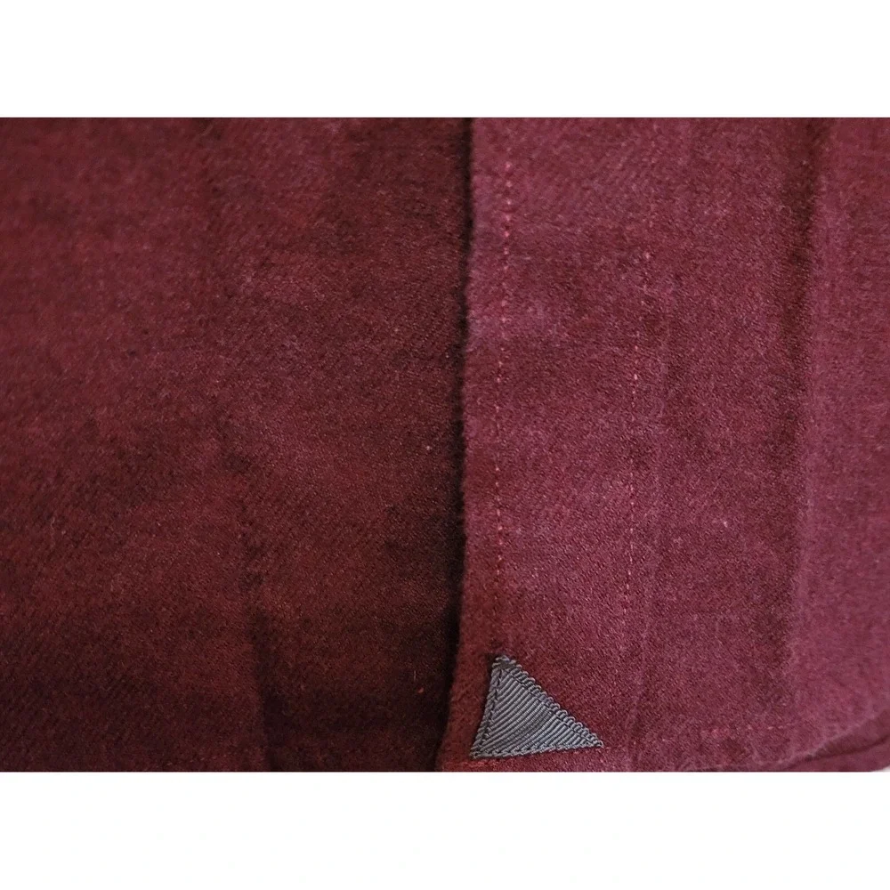 Untuckit Shirt Mens Large Slim Fit Maroon Sherwood Flannel Long Sleeve Button Up - Picture 4 of 8